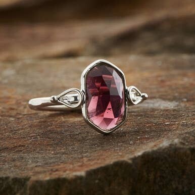 Garnet Double Terminated Ring