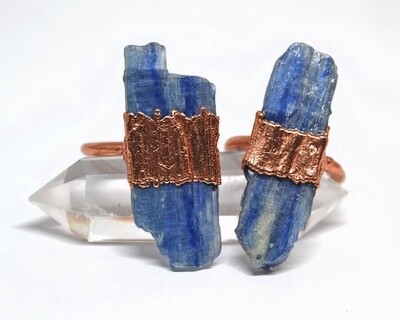 Raw Blue Kyanite Copper Ring