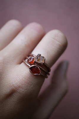 Electroformed Copper Carnelian Ring