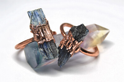Raw Blue Kyanite Copper Ring