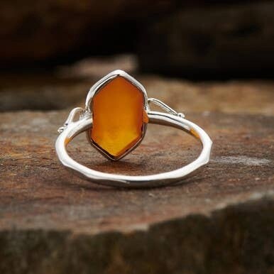 Carnelian Double Terminated Ring