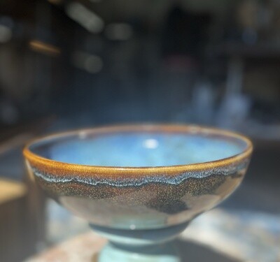 Large Brown and Blue Glazed Bowl | Stout Pottery