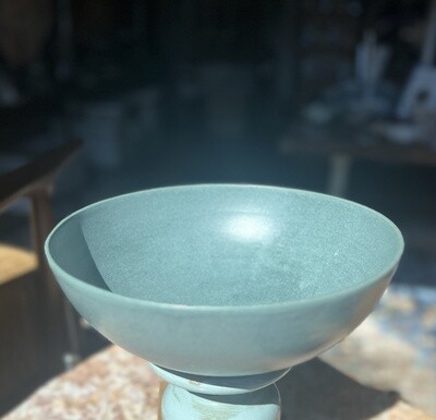 Large Aqua Blue Glazed Ceramic Bowl | Stout Pottery