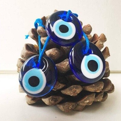 Blue Evil Eye Charm Ornament on Blue String