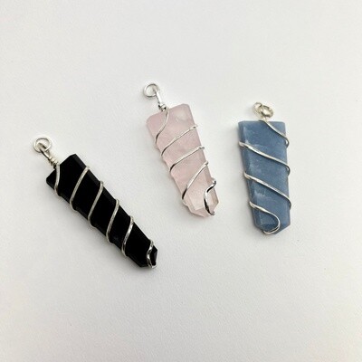 Flat Crystal Point Pendants