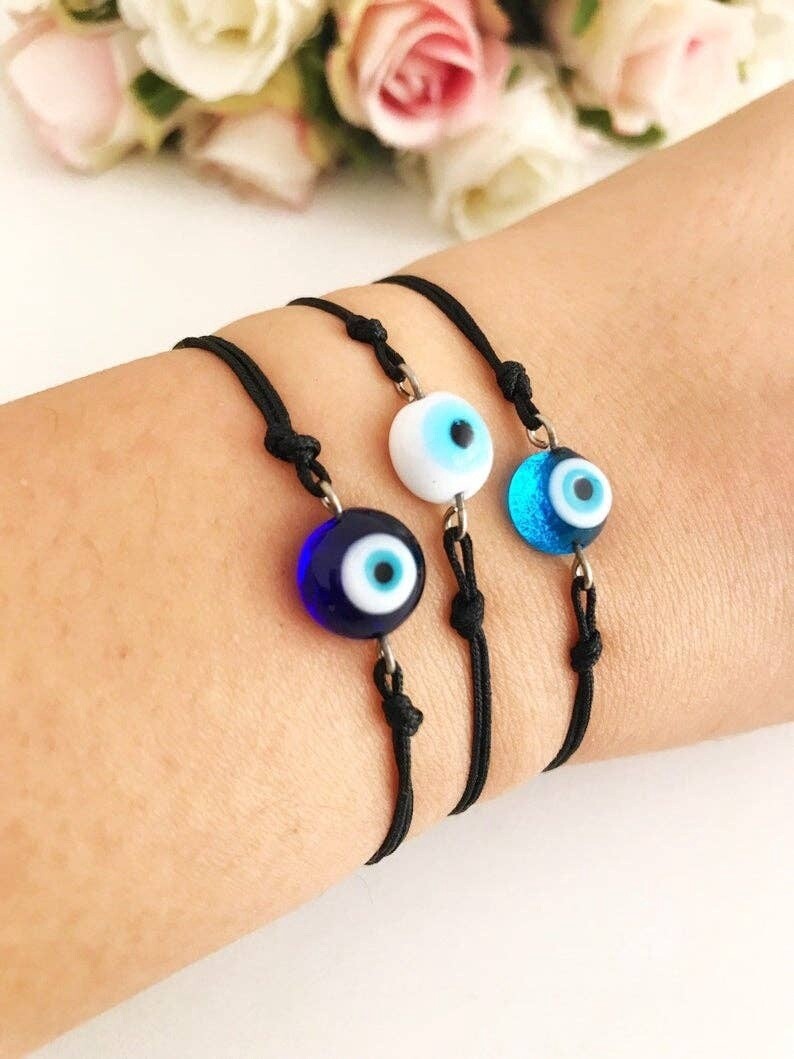 Murano Glass Evil Eye String Bracelet