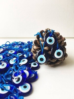 Blue Evil Eye Charm Ornament on Blue String