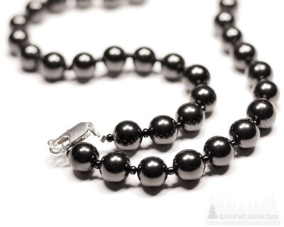 8mm Shungite Bead Necklace on a chain