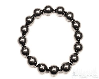 10mm Shungite Beaded Stretch Bracelet