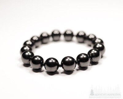 10mm Shungite Beaded Stretch Bracelet