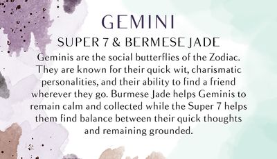 8mm Bead Gemini Zodiac Bracelet Jade and Super 7