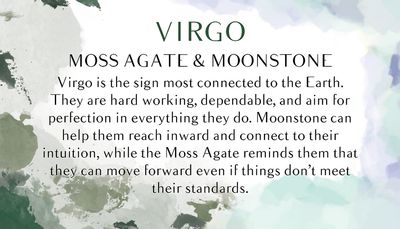 8mm Bead Virgo Zodiac Bracelet Moss Agate and Rainbow Moonstone
