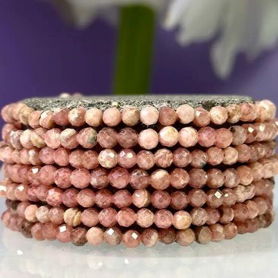 4mm Rhodochrosite Bead Stretch Bracelet