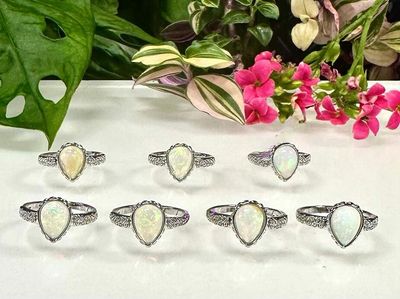 Ethiopian Opal Ring White Bronze