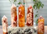 Carnelian Flower Agate Obelisk Tower (by lb)