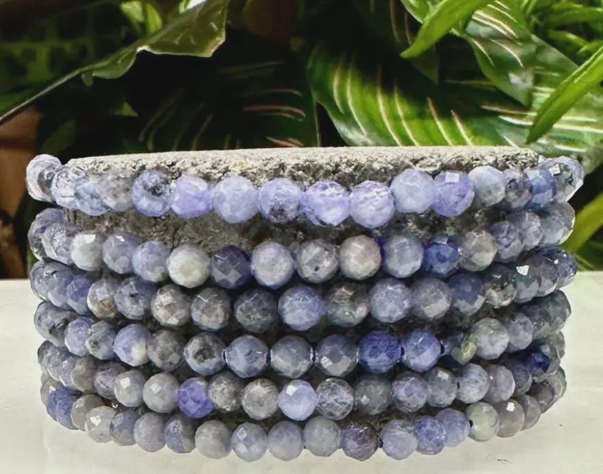 4mm Faceted Tanzanite Bead Stretch Bracelet