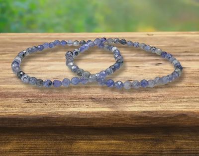4mm Faceted Tanzanite Bead Stretch Bracelet