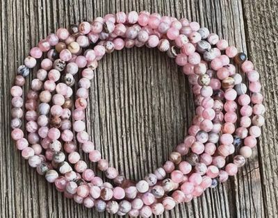 4mm Rhodochrosite Bead Stretch Bracelet