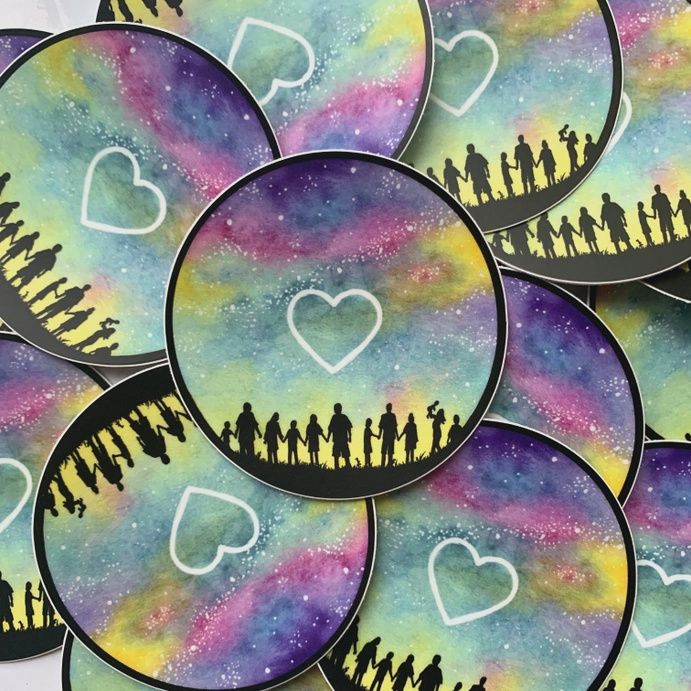 JA Love Round Sticker