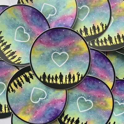 JA Love Round Sticker