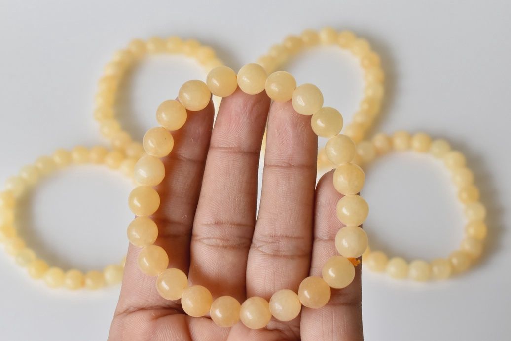 6mm Honey Calcite Bead Stretch Bracelet