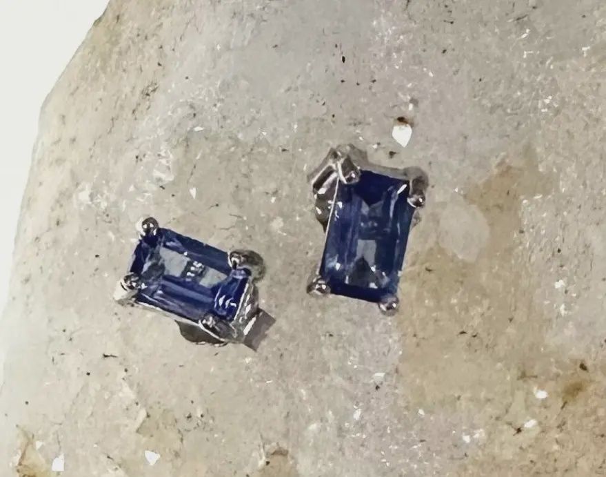 Faceted Tanzanite Stud Earrings