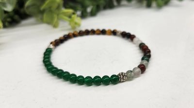 4mm Abundance Bead Stretch Bracelet | Jade / Tiger Eye / Bloodstone