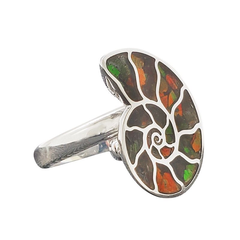 Ammolite Sterling Silver Adjustable Ring