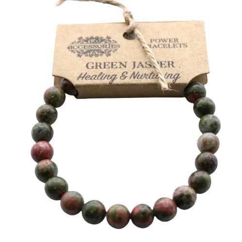 8mm Unakite Bead Stretch Bracelet