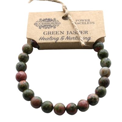 8mm Unakite Bead Stretch Bracelet