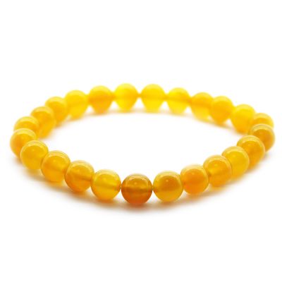 8mm Honey Crystal Bead Stretch Bracelet