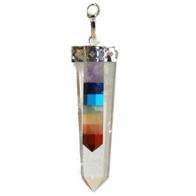 7 Chakra Bonded Thin Point Flat Pendulum