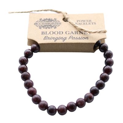 8mm Blood Garnet Bead Stretch Bracelet