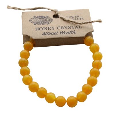 8mm Honey Crystal Bead Stretch Bracelet