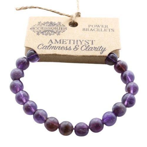 8mm Amethyst Bead Stretch Bracelet