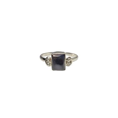 Black Onyx Mini Oval Sterling Silver Ring