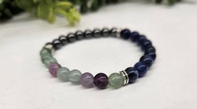 6mm Focus and concentration XS Bracelet | Fluorite / Sodalite / Hematite