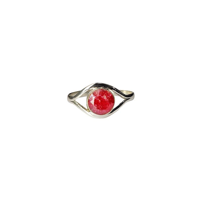 Ruby Circle Sterling Silver Ring