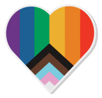 Acrylic PRIDE Flag Heart Pin