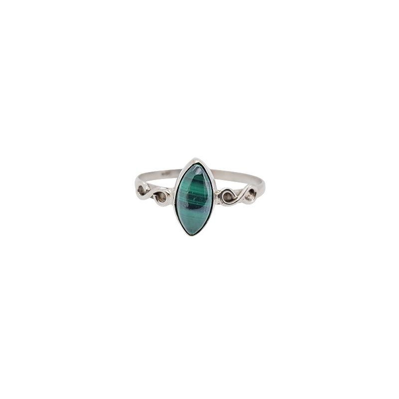 Malachite Marquis Sterling Silver Ring