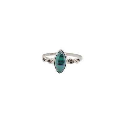 Malachite Marquis Sterling Silver Ring