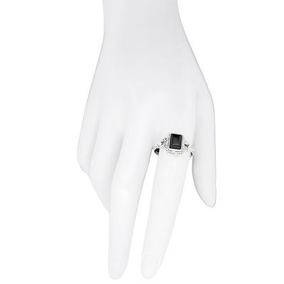 Black Onyx Rectangle Sterling Silver Ring