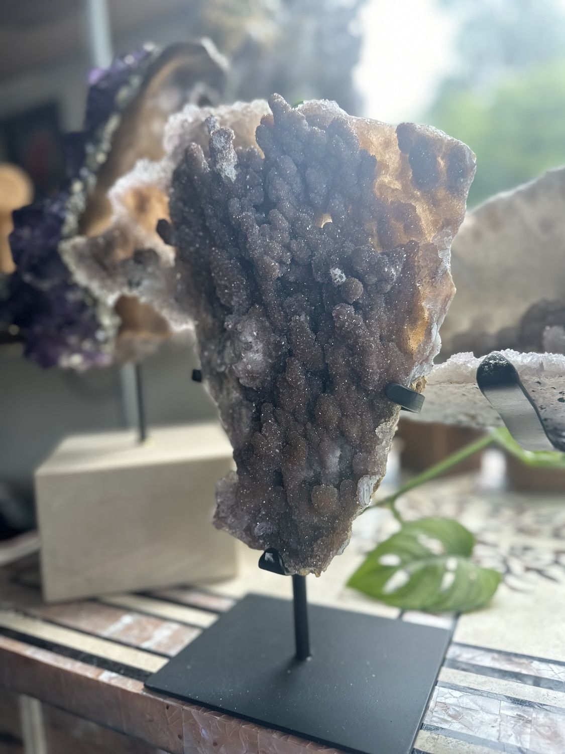 Amethyst Flower with Hematite