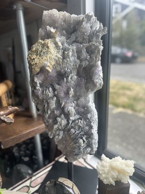 Winterland Waterfall Amethyst with Anhydrite and Clear Quartz Flowers