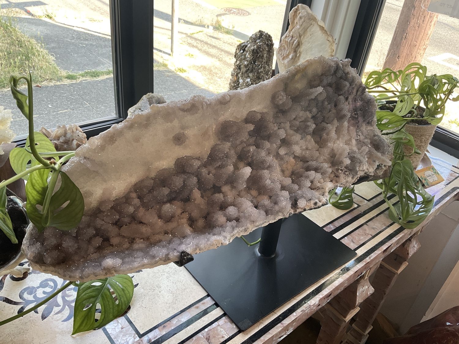Wide Spirit Quartz Geode Half