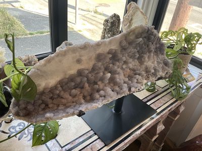 Wide Spirit Quartz Geode Half