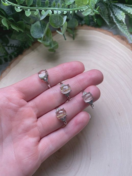 Golden Rutilated Quartz Large Oval Adjustable Ring