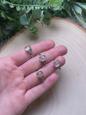 Golden Rutilated Quartz Large Oval Adjustable Ring