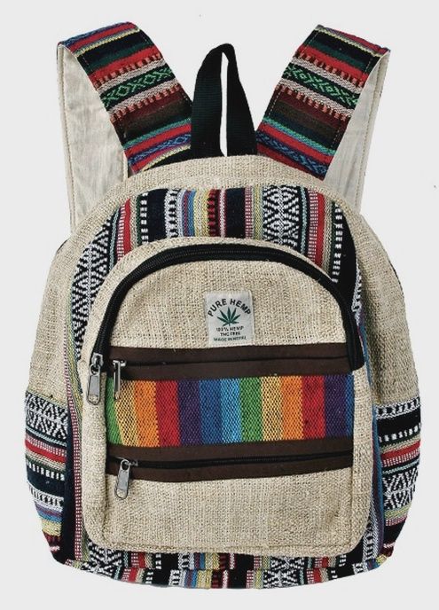 Medium Hemp Rainbow Backpack