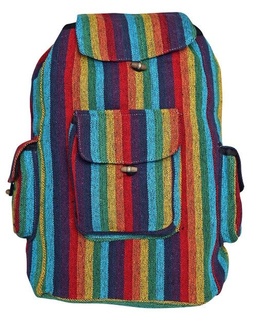 Rainbow Cotton Woven Backpack